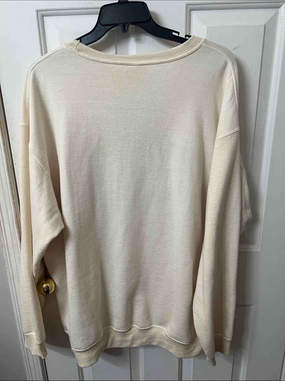 Women's Cream Sequin Football Crewneck Sweatshirt - Picture 3 of 7